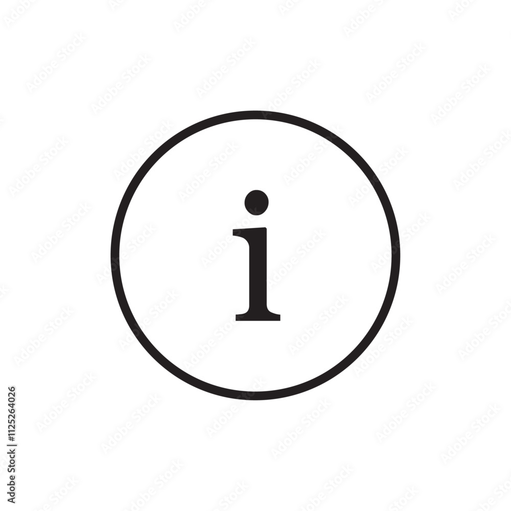 Info icon Flat art in black and white isolated Info icon Flat art in black and white isolated