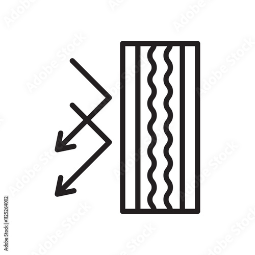 Insulation icon Flat art in black and white isolated