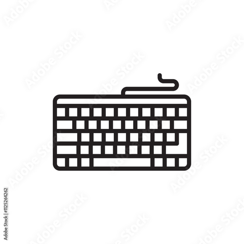 Keyboard icon Flat art in black and white isolated