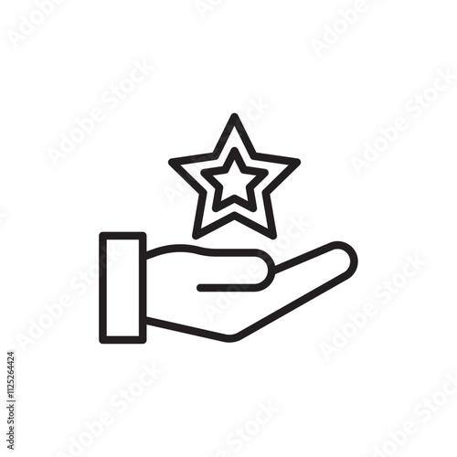 Loyalty program icon Flat art in black and white isolated