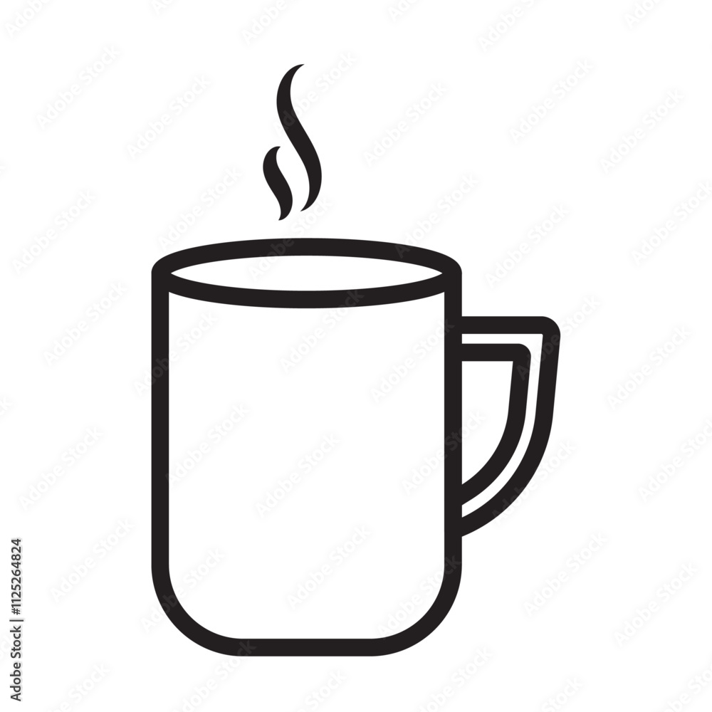 Mug icon Flat art in black and white isolated Mug icon Flat art in black and white isolated