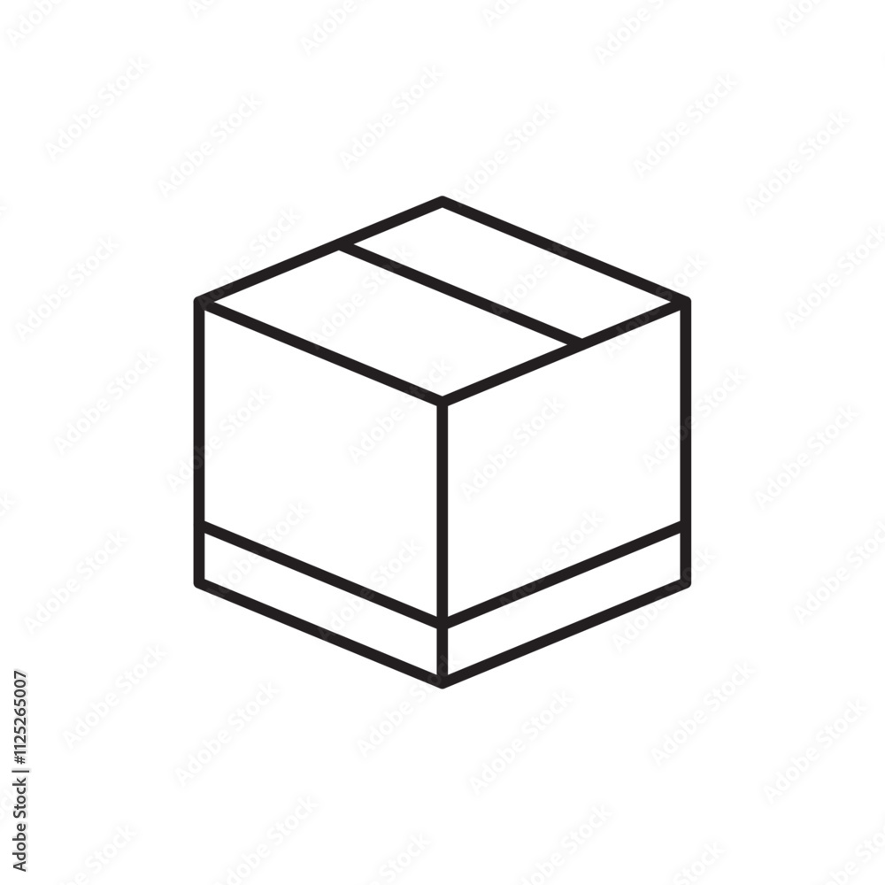 Package icon Flat art in black and white isolated Package icon Flat art in black and white isolated