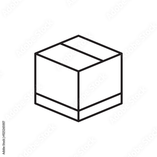 Package icon Flat art in black and white isolated