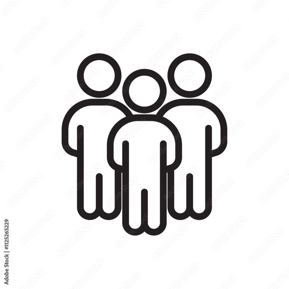 people icon Flat art in black and white isolated people icon Flat art in black and white isolated
