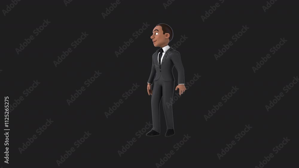 Fun 3D cartoon business man talking (with alpha channel) Fun 3D cartoon business man talking (with alpha channel)