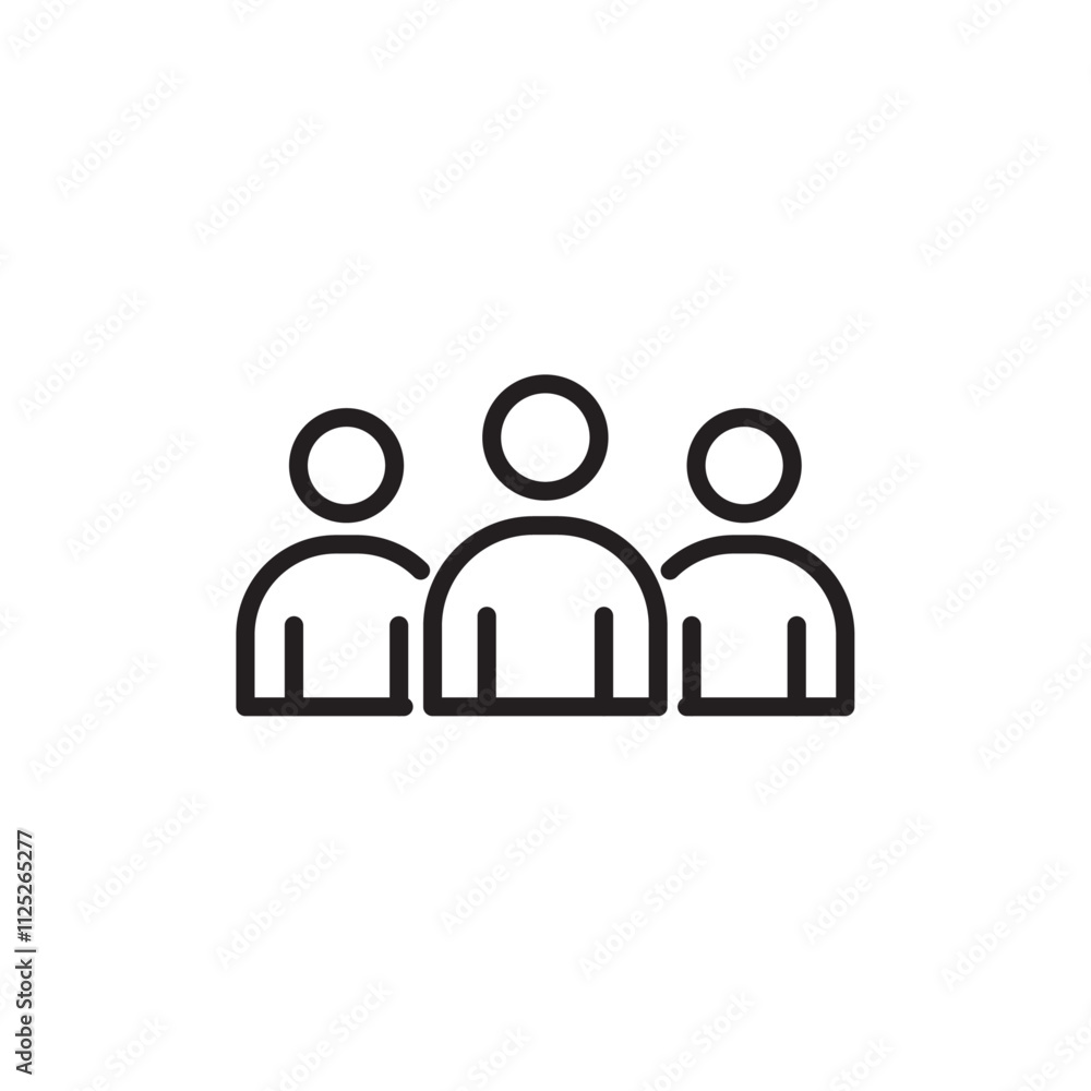 People group icon Flat art in black and white isolated People group icon Flat art in black and white isolated