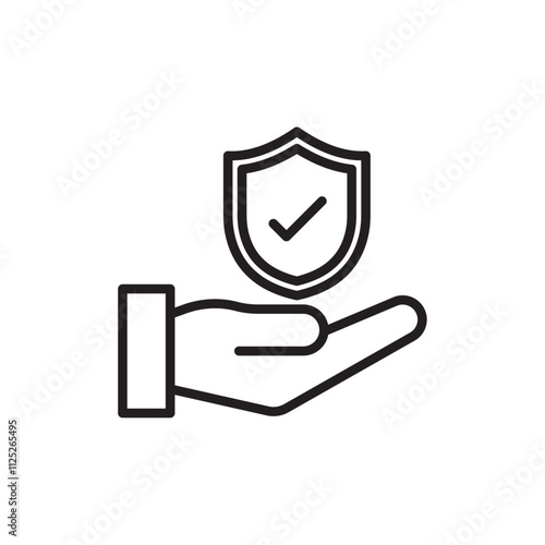 Policyholder icon Flat art in black and white isolated