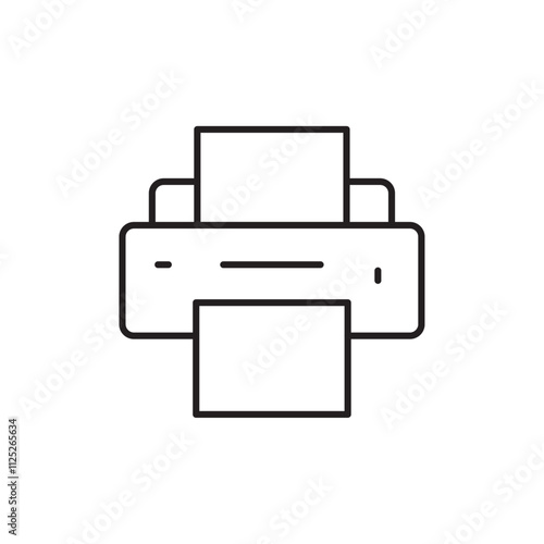 Print icon Flat art in black and white isolated