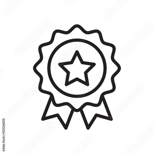 Rosette icon Flat art in black and white isolated