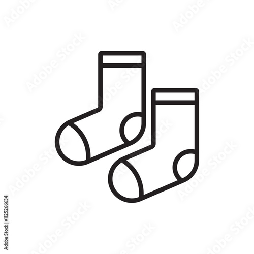 Socks icon Flat art in black and white isolated