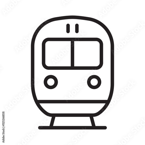 Subway icon Flat art in black and white isolated