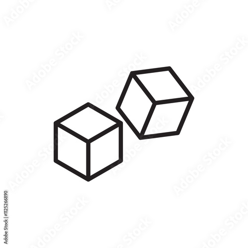 Sugar icon Flat art in black and white isolated