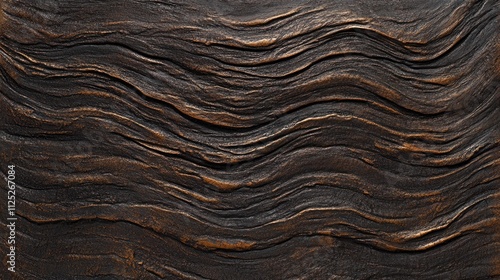 Textured dark leather with visible wood grain and organic folds, offering a timeless and elegant material background.