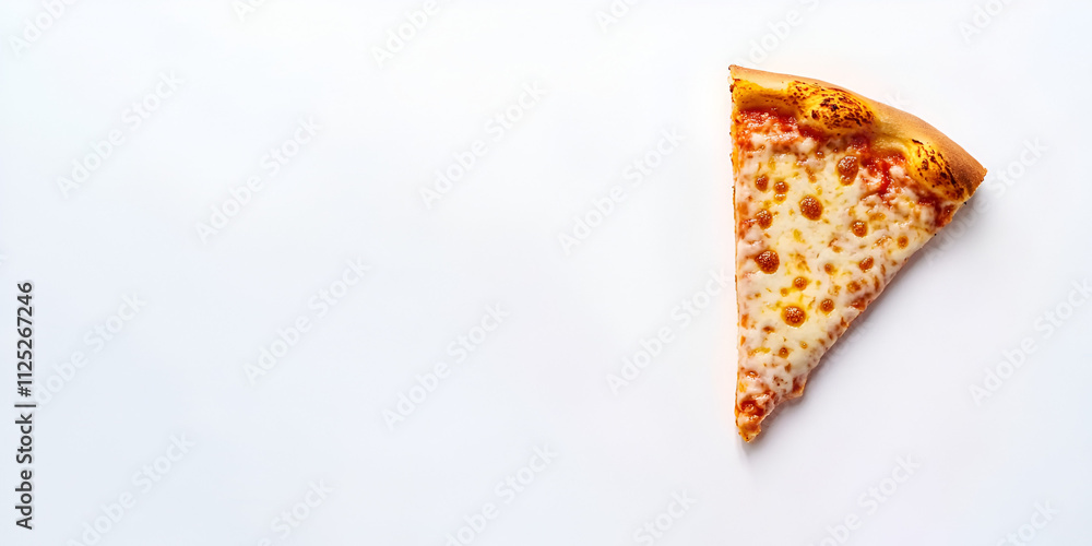 Golden Cheese Pizza Slice Isolated on White Golden Cheese Pizza Slice Isolated on White