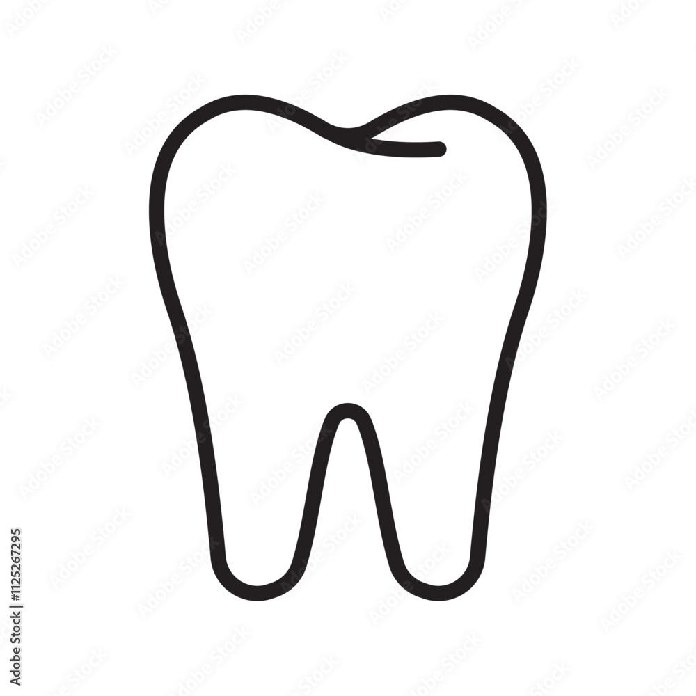 Tooth icon Flat art in black and white isolated Tooth icon Flat art in black and white isolated