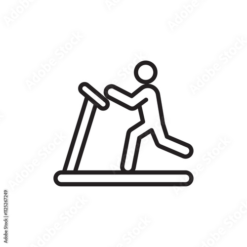 Treadmill icon Flat art in black and white isolated