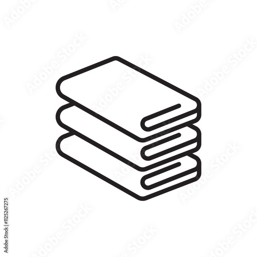 Towel icon Flat art in black and white isolated