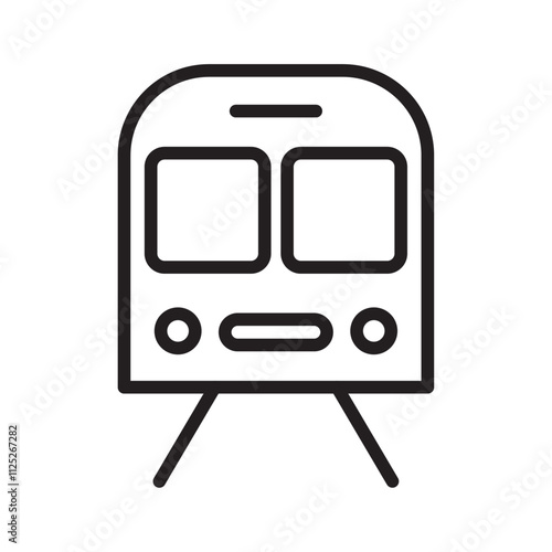 Train icon Flat art in black and white isolated