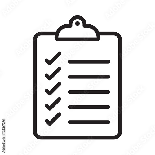 Todo list icon Flat art in black and white isolated