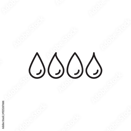 Water drop shape icon Flat art in black and white isolated