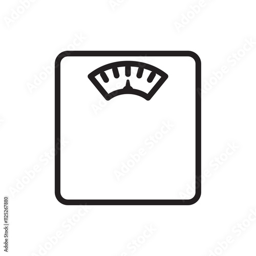 Weight scale icon Flat art in black and white isolated