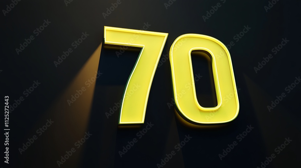 A glowing 3D number A glowing 3D number
