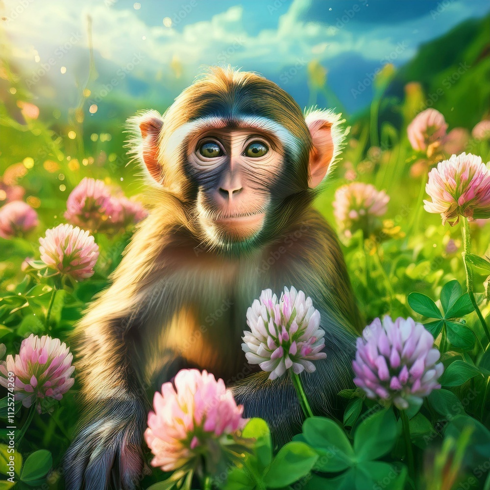 Fototapeta premium Auf einer Kleewiese