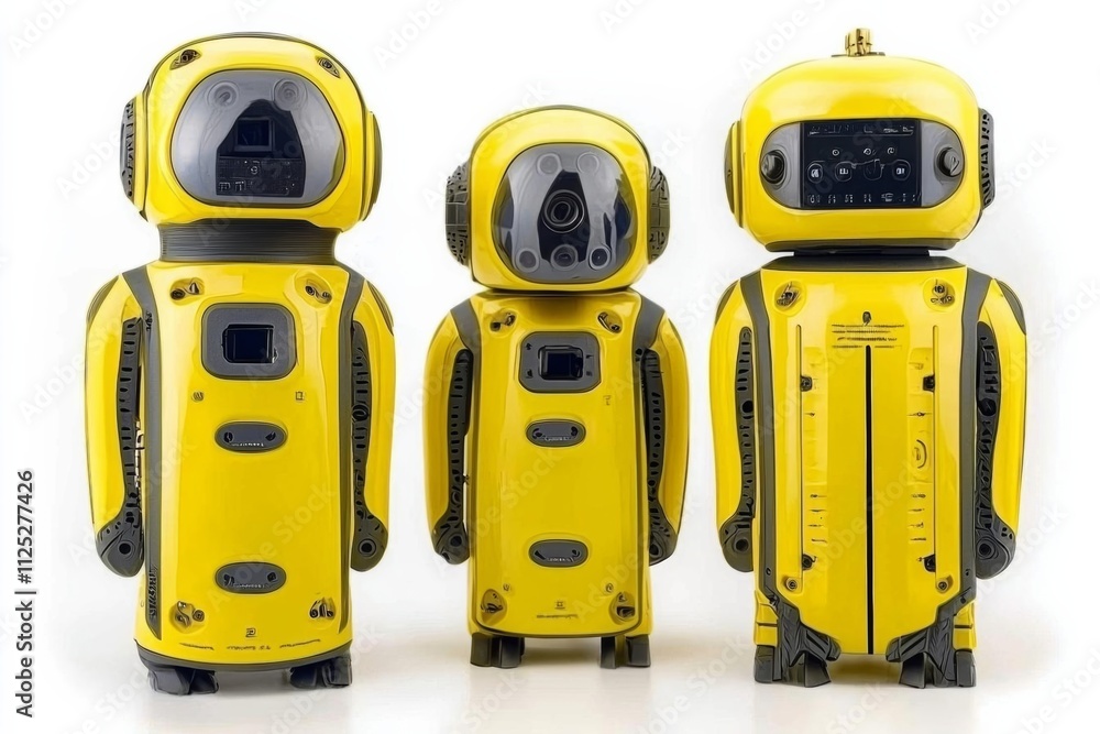 Fototapeta premium Yellow robot dog, suitable for industrial detection and remote operation