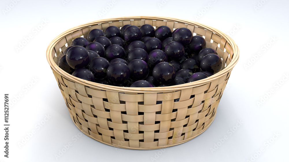 Basket of açaí fruit Basket of açaí fruit