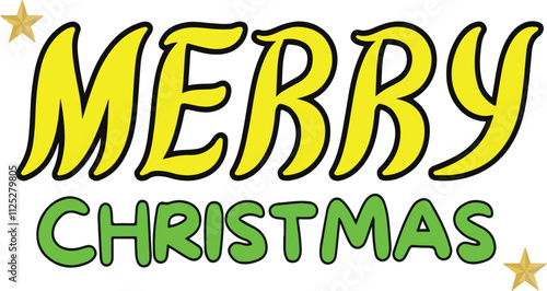 Beautiful Merry Christmas Typography Vector Art Calligraphy Illustration