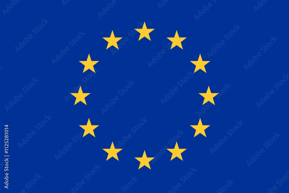 vector flag of european union. official flag of eu. yellow stars on blue background vector flag of european union. official flag of eu. yellow stars on blue background