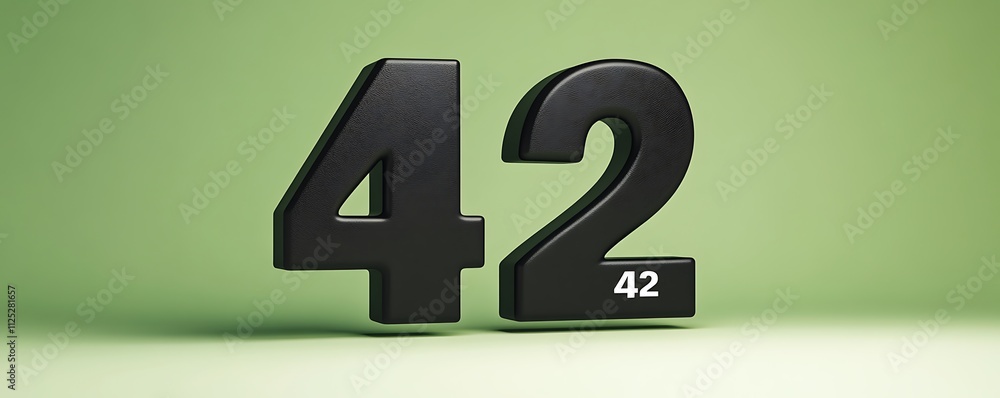 A matte black 3D number 