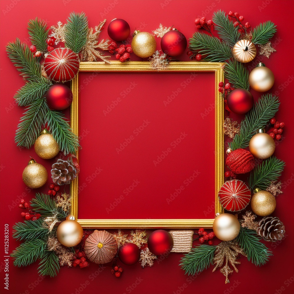 Christmas Frame and Background AI Image Christmas Frame and Background AI Image