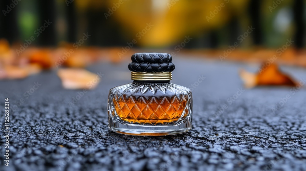 A glass bottle sitting on the ground in the middle of a road A glass bottle sitting on the ground in the middle of a road