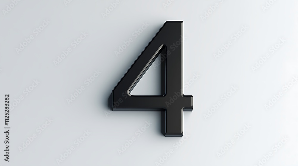 A minimalist 3D number A minimalist 3D number