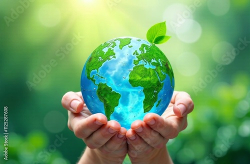 hand holding green earth