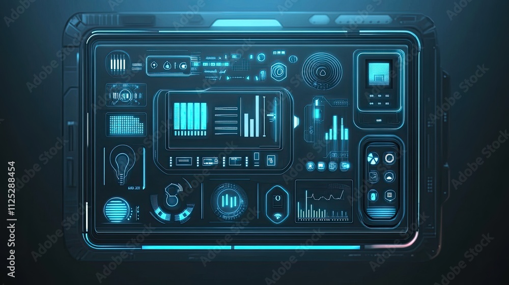 Futuristic Tech Control Panel Interface Futuristic Tech Control Panel Interface