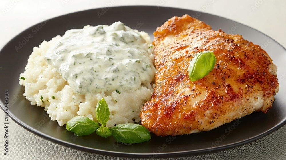 Gourmet Chicken with Creamy Sauce and Herbed Rice Gourmet Chicken with Creamy Sauce and Herbed Rice