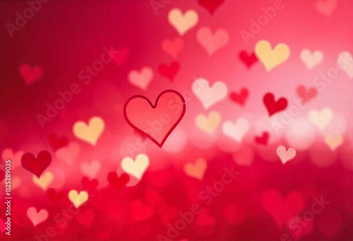 Valentine's Day background floating red hearts Background