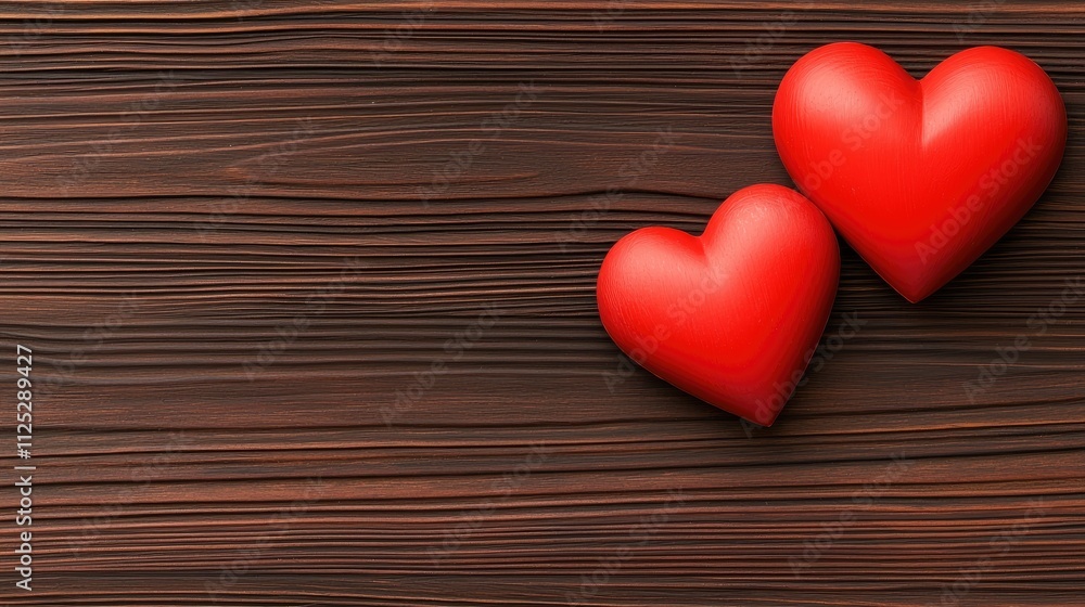 Romantic gesture with red hearts on wooden background love and emotion theme close-up view cozy atmosphere Romantic gesture with red hearts on wooden background love and emotion theme close-up view cozy atmosphere