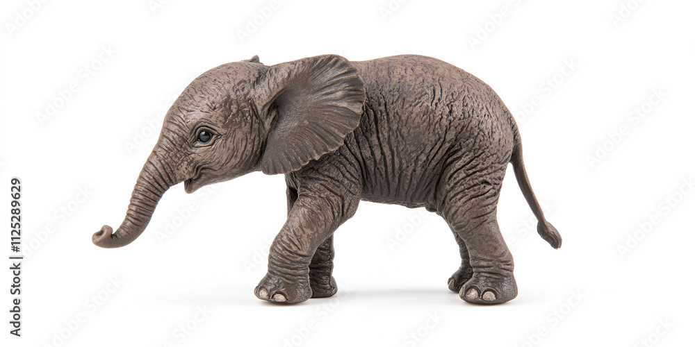 Fototapeta premium Playful Baby Elephant Isolated on White