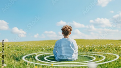 Person Meditating on EnergyInfused Grounding Mat