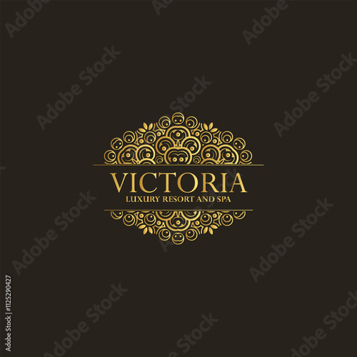 Luxury hotel label template. Trendy vintage royal ornament frames illustration.