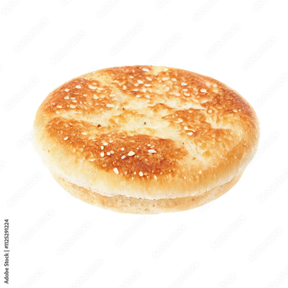 English Muffin isolated on transparent background English Muffin isolated on transparent background
