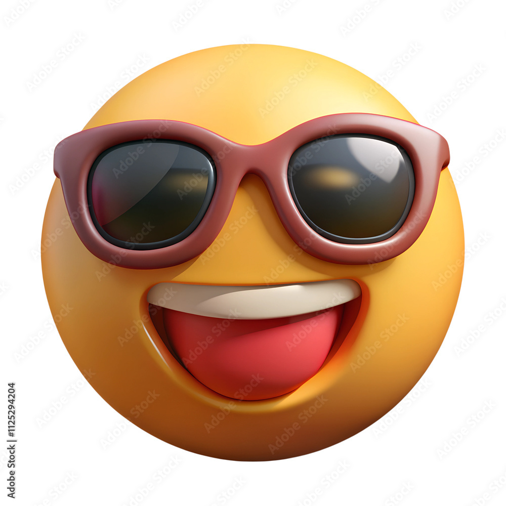 3D emoji in plastic style. Face expression of round yellow emoticon for social network and messenger reaction 3D emoji in plastic style. Face expression of round yellow emoticon for social network and messenger reaction