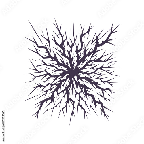 Cracked Ground Silhouette Isolated Vector Illustration
