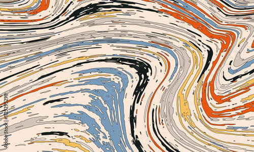 A colorful composition of liquid art. Dynamic shapes create a vortex effect. The movement of air flows. Template for backgrounds, textures and creative design