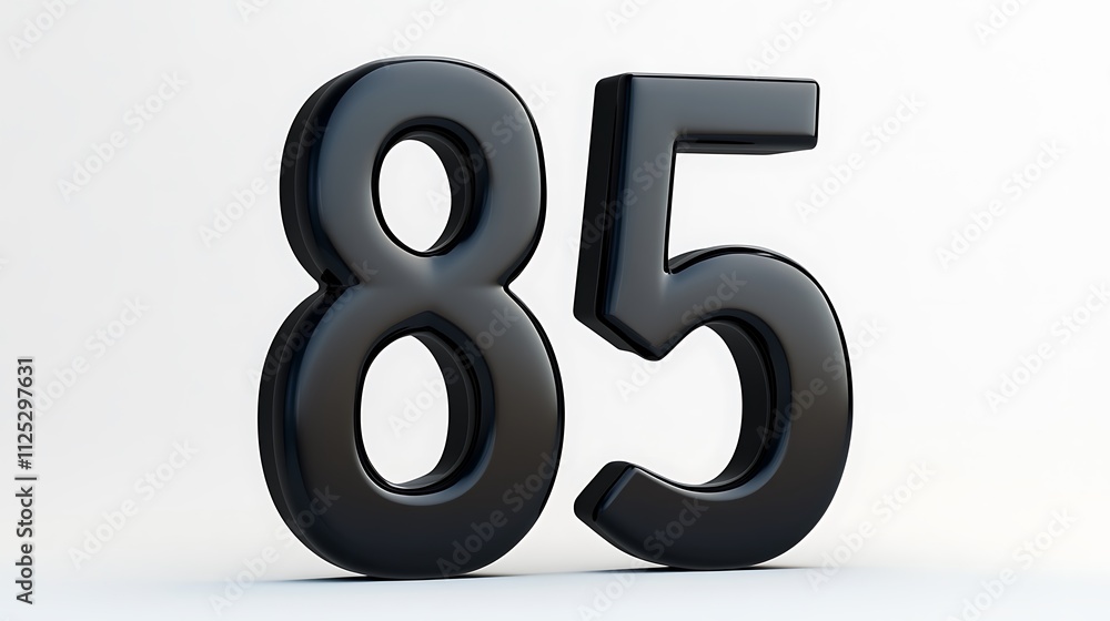 A sleek 3D number A sleek 3D number