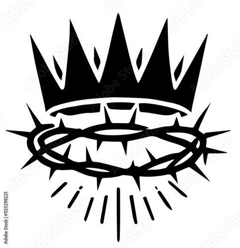 Crown of Thorns Crucifixion Jesus Vector Stylised Art Design Isolated Cut Out