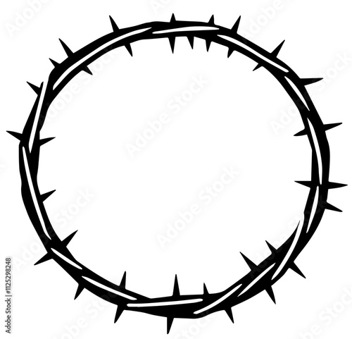 Crown of Thorns Crucifixion Jesus Vector Stylised Art Design Isolated Cut Out